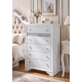 Sunvega Chic Nightstand with Textured Surface and Jewelry Drawer for Bedroom