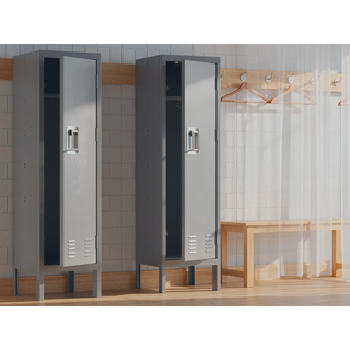 Sunvega Retro Industrial Grey Metal Storage Cabinet with Ventilation Door