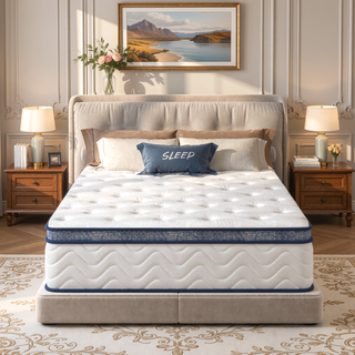 Sunvega 12 Inch Hybrid Queen Mattress with Pocket Springs and Memory Foam Support
