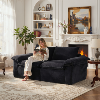 Sunvega Modern Corduroy Cloud Sofa with Comfortable High-Density Sponge for Living Room