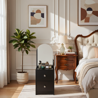 Sunvega Simple Stylish Full Body Mirror Cabinet with Multi Layer High Capacity Storage