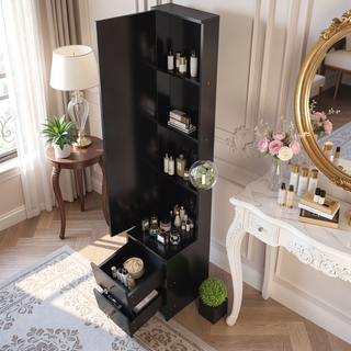 Sunvega Simple Stylish Full Body Mirror Cabinet with Multi Layer High Capacity Storage