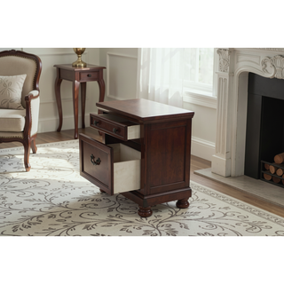 Sunvega Antique Cherry Wood Nightstand with 29 by 18 by 30 Inch Dimensions