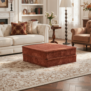 Sunvega Convertible Modular Sectional Mahjong Sofa Bed with Ottoman in Circle Fleece Fabric