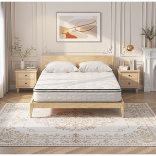 Sunvega 12'' Hybrid Queen Size Euro Top Mattress with Pocket Springs and Memory Foam