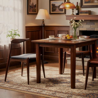 Sunvega Set of 2 Rubberwood Dining Chairs with Ergonomic Backrest and Plush Comfort Cushions