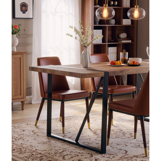 Sunvega 55 Inch MDF Wood Modern Rustic Industrial Rectangular Dining Table