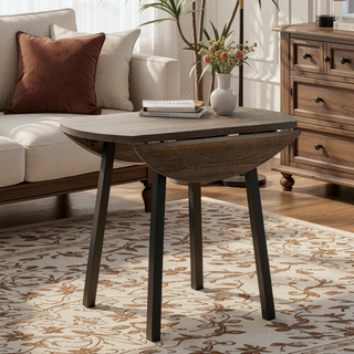 Sunvega 3-Piece Dining Table Set with Drop Leaf Table and 2 Upholstered Chairs
