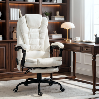 Sunvega High Back PU Leather Office Chair with 7-Point Vibrating Massage and Reclining