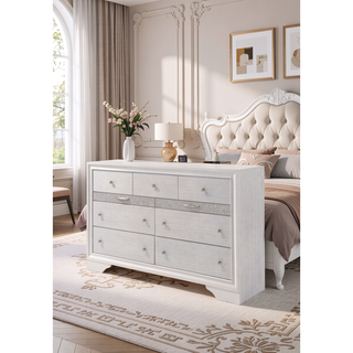 Sunvega Chic Nightstand with Textured Surface and Jewelry Drawer for Bedroom