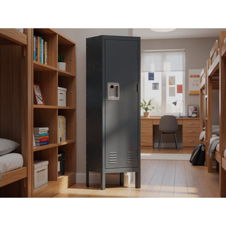 Sunvega Industrial Retro Style Metal Storage Cabinet with Ventilation Door Black