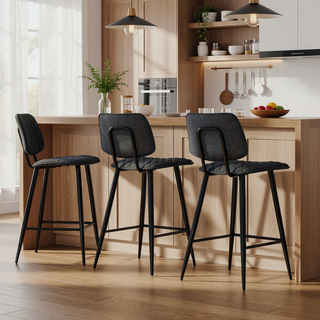 Sunvega Modern Counter Height Stool Set with Padded Seat and Back