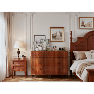 Sunvega Modern Wooden Chest of Drawers with Spacious Storage Compartments for Bedroom