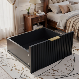 Sunvega Modern Wavy Pattern 6-Drawer Dresser with Ample Storage for Bedroom