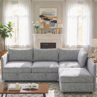 Sunvega Modular Sectional Sofa Seat With Storage and Convertible Sleeper Function