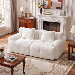 Sunvega Modular Loveseat Sofa with Tufted Design and Two Pillows for Living Room