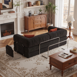 Sunvega Modular Convertible Folding Sofa Bed with Removable Washable Corduroy Fabric