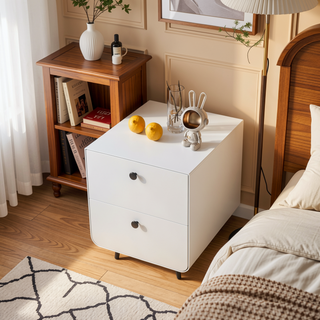 Sunvega Modern Steel Bedside Cabinet with 3 Drawers for Bedroom Living Room Storage