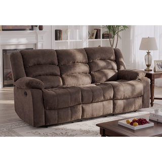 Sunvega Microfiber Fabric Upholstered Sofa with Stainless Steel Base and Lumbar Support