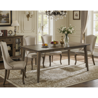 Sunvega Vintage Walnut 72 Inch Wide Rectangle Dining Table with Distressed Pattern