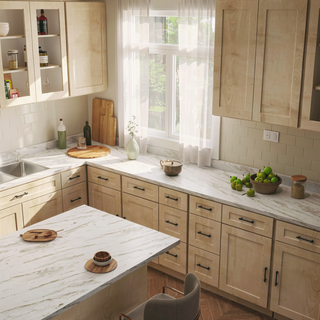Sunvega Laminate Countertop with Marble Stripe Design for DIY Office Desk and Laundry Room