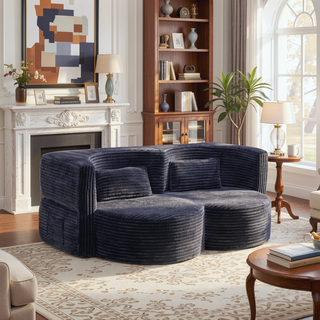 Sunvega Soft Teddy Bear Fabric Folding Sofa Bed Sleeper Futon for Living Room