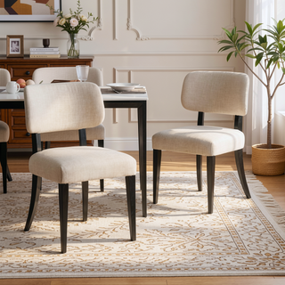 Sunvega Modern Upholstered Wooden Dining Chairs Set of 2 for Small Spaces