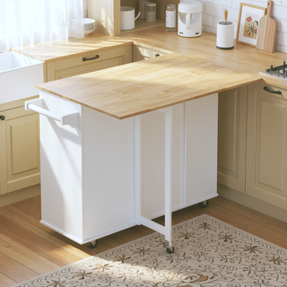 Sunvega Multi-Functional Kitchen Island Cart with 2 Door Cabinet and Two Drawers