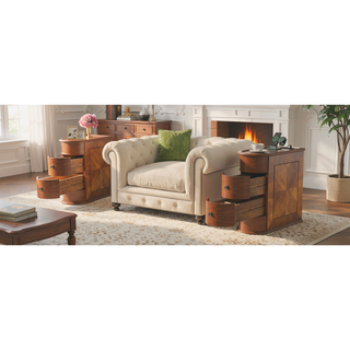 Sunvega American Style End Table with Charging Station and 2 Drawers