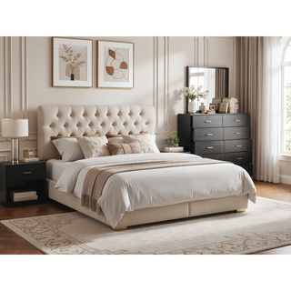 Sunvega Modern 8-Drawer Dresser with Golden Handles for Bedroom Ample Storage