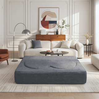 Sunvega Soft Teddy Bear Fabric Folding Sofa Bed Sleeper Futon for Living Room