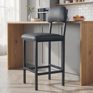 Sunvega Rustic Black 3-Piece Kitchen Table Set with Upholstered Chairs for Small Spaces
