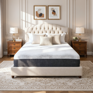 Sunvega 12" Queen Firm Green Tea Gel-Infused Memory Foam Hybrid Mattress with Pocket Coils