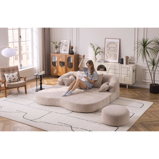 Sunvega 70 Inch Foldable Sofa Bed with 4 Pillows for Living Room Apartment