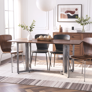 Sunvega Modern Driness Drop Leaf Table with Dark Tobacco Finish for Small Spaces