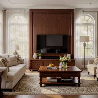 Sunvega 59.1-Inch Farmhouse Sideboard with 3 Drawers and 4 Doors for Ample Storage