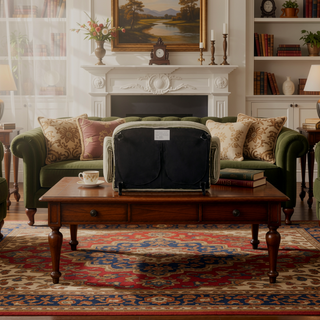 Sunvega Modern Two-Seater Sofa with Tufted Backrest and Convenient Side Storage Pockets