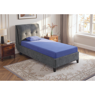 Sunvega 7inch Twin Mattress and Pillow Set with Gel-Infused Memory Foam in Blue