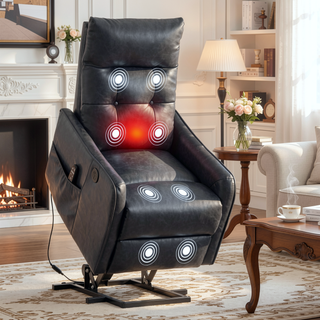 Sunvega Single Motor Power Lift Recliner Chair with Massage and Heat for Elderly