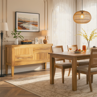 Sunvega Compact Nightstand with Smooth Glide and Mortise Tenon Joinery