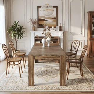 Sunvega Modern Extendable Dining Table with Storage for Kitchen Living Room