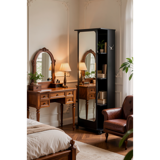 Sunvega Espresso Finish Hall Tree with Mirror and Storage for Entryway