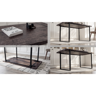 Sunvega Modern Industrial Rectangular MDF Dining Table for 4-6 People