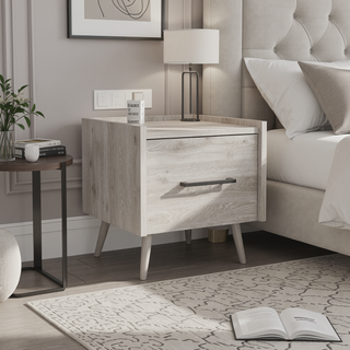 Sunvega Floating Nightstand with Handy Drawer and Surface for Bedroom Storage