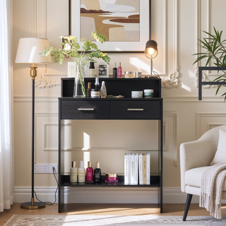 Sunvega Hollywood Style Vanity Desk with Mirror and 11 Lights 3 Modes Large Drawer for Bedroom