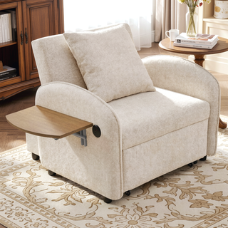 Sunvega 3-in-1 Convertible Sofa Bed with Computer Board USB Ports for Work and Relaxation