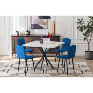Sunvega Square Dining Table with MDF Top and Carbon Iron Legs for Kitchen Dining Room