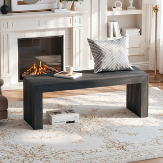 Sunvega Farmhouse Style Acacia Wood Dining Bench with Complementary Finish