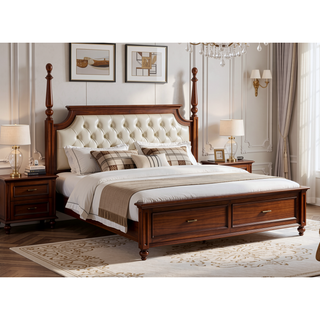 Sunvega Modern Black 9-Drawer Dresser with Golden Handles for Bedroom Storage