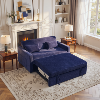 Sunvega 3 in 1 Multi-Functional Corduroy Sleeper Sofa Bed with Adjustable Backrest